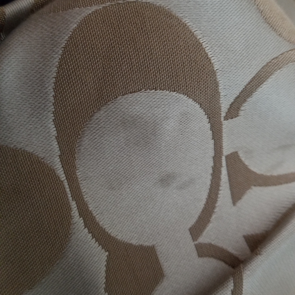 Coach Cream and Gold Signature Shoulder Bag with Slouchy Silhouette - Picture 11 of 11